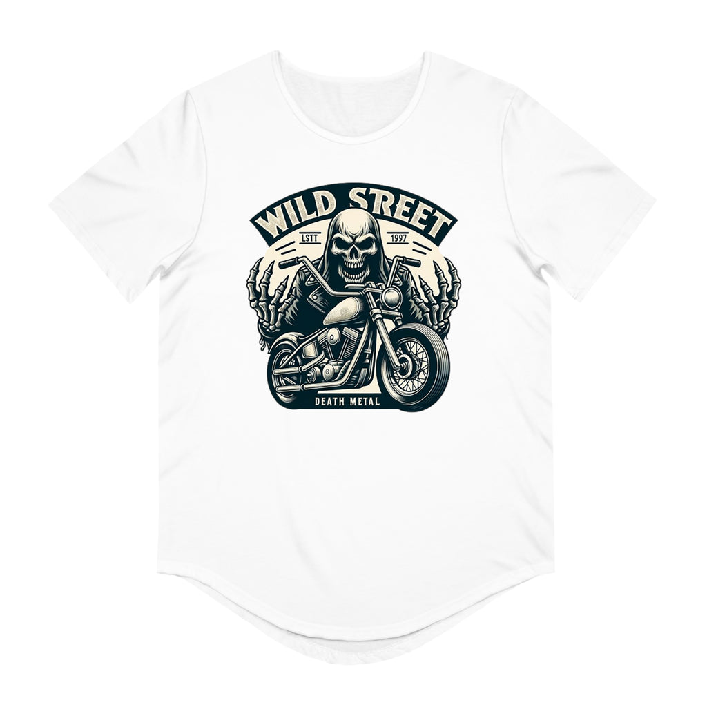 WILD STREET DEATH METAL-Men's Jersey Curved Hem Tee