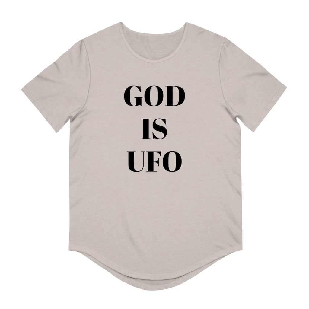 God is UFO Men's Jersey Curved Hem Tee