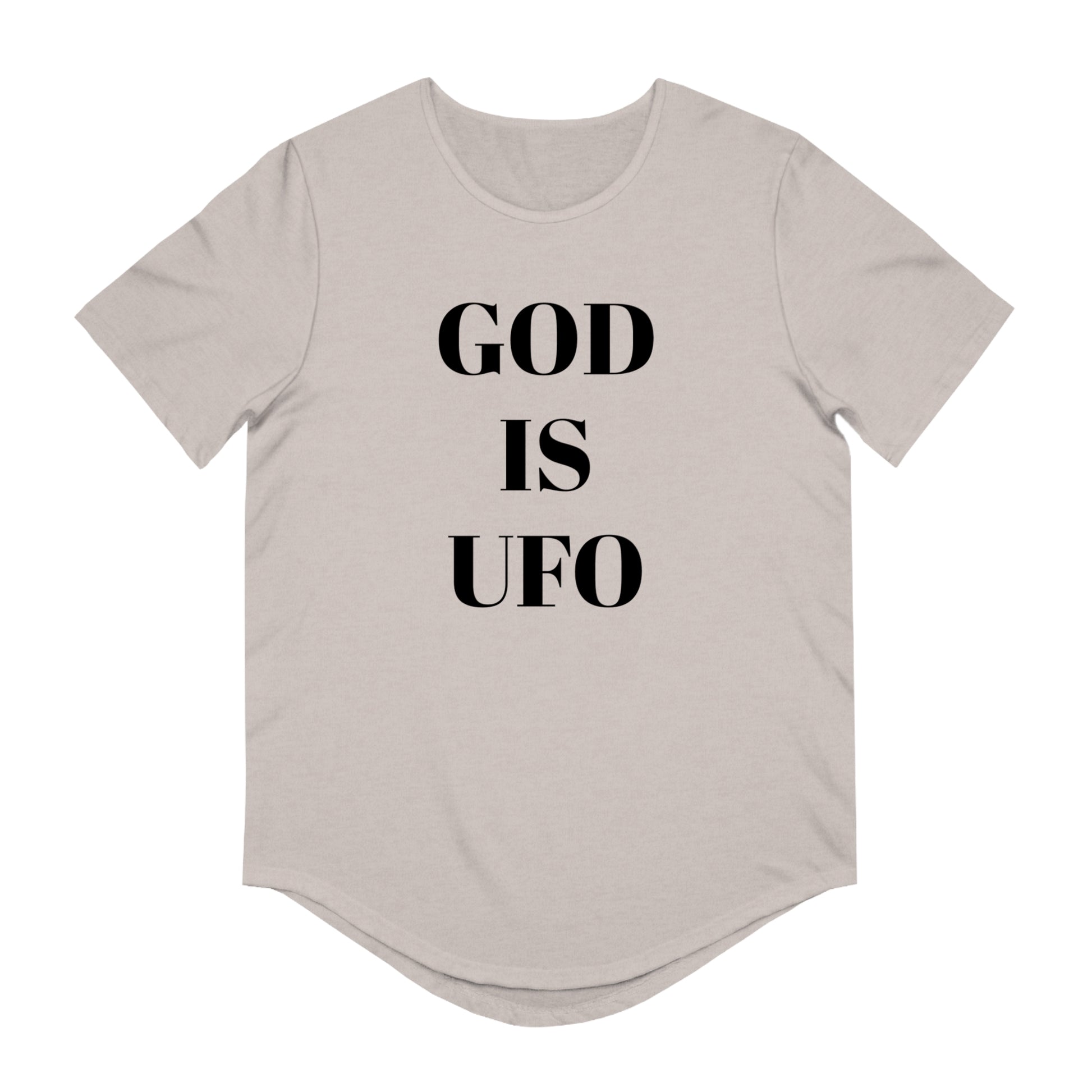 God is UFO Men's Jersey Curved Hem Tee