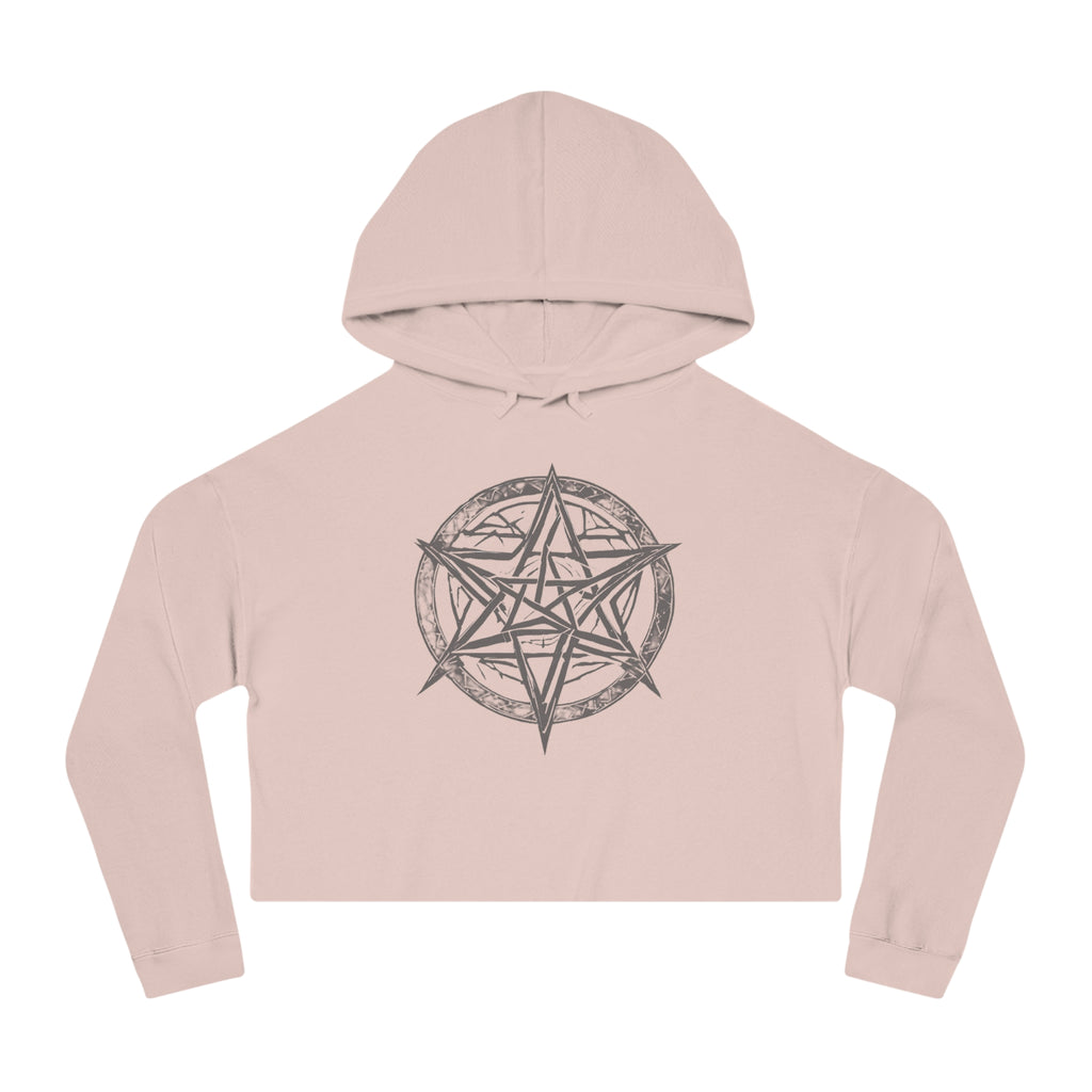 Pentagram Womens Cropped Hooded Sweatshirt