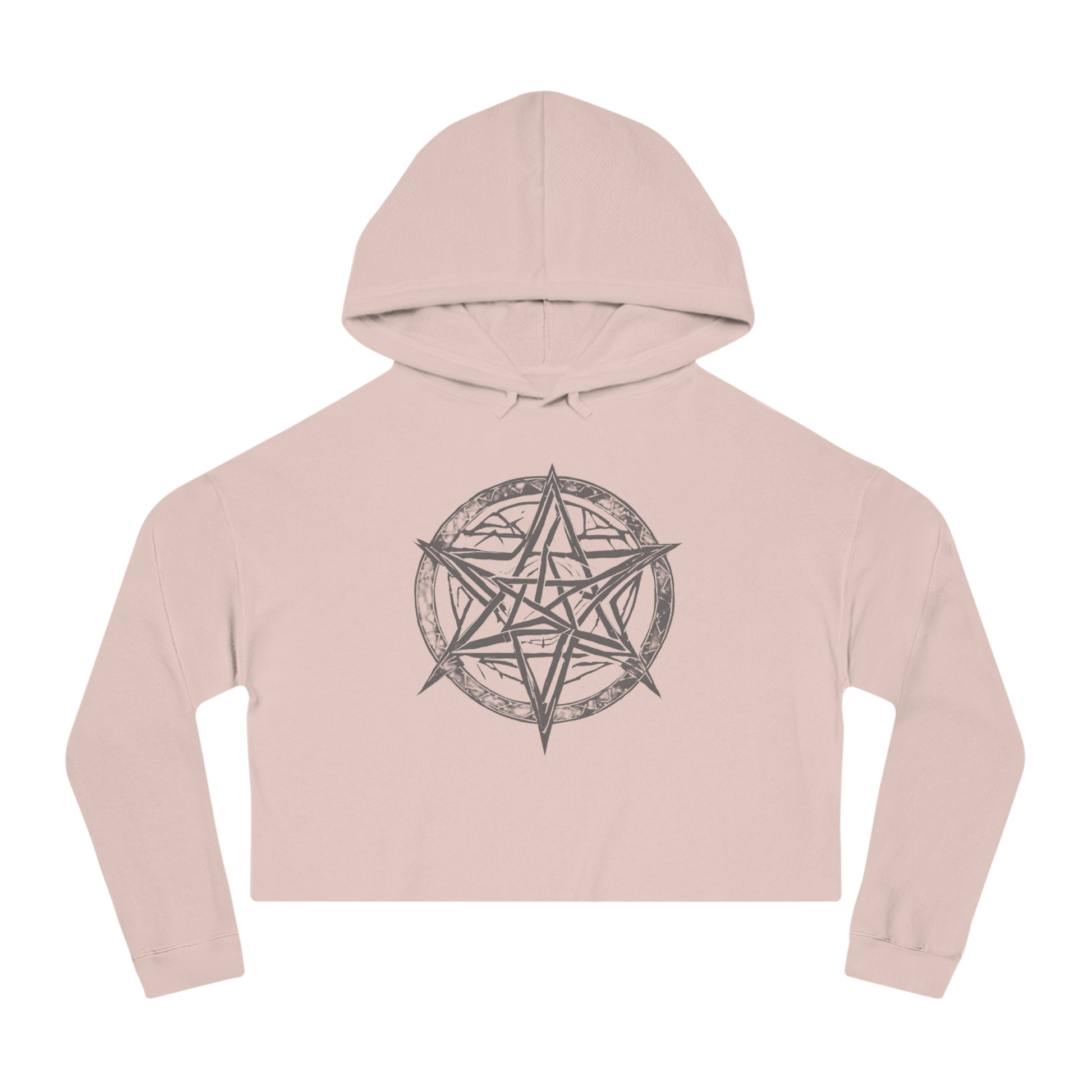 Pentagram Womens Cropped Hooded Sweatshirt