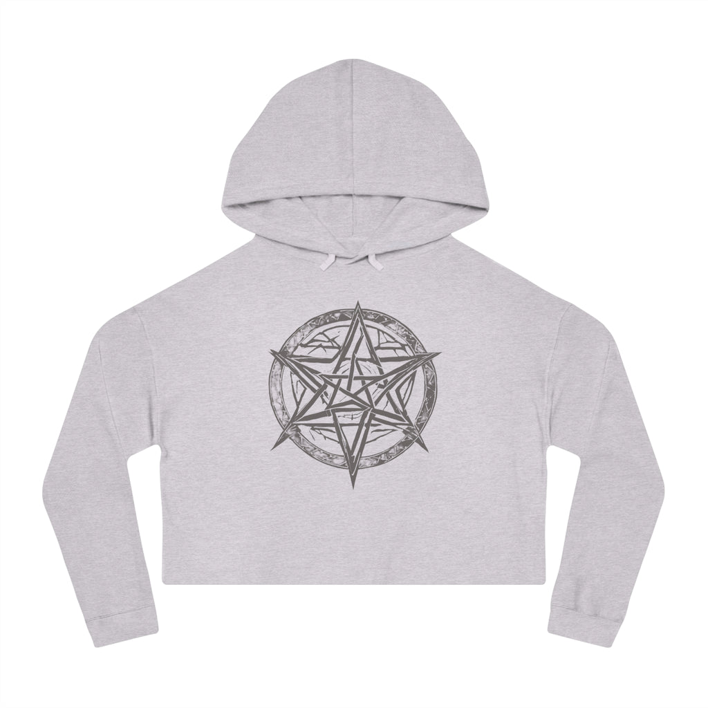 Pentagram Womens Cropped Hooded Sweatshirt