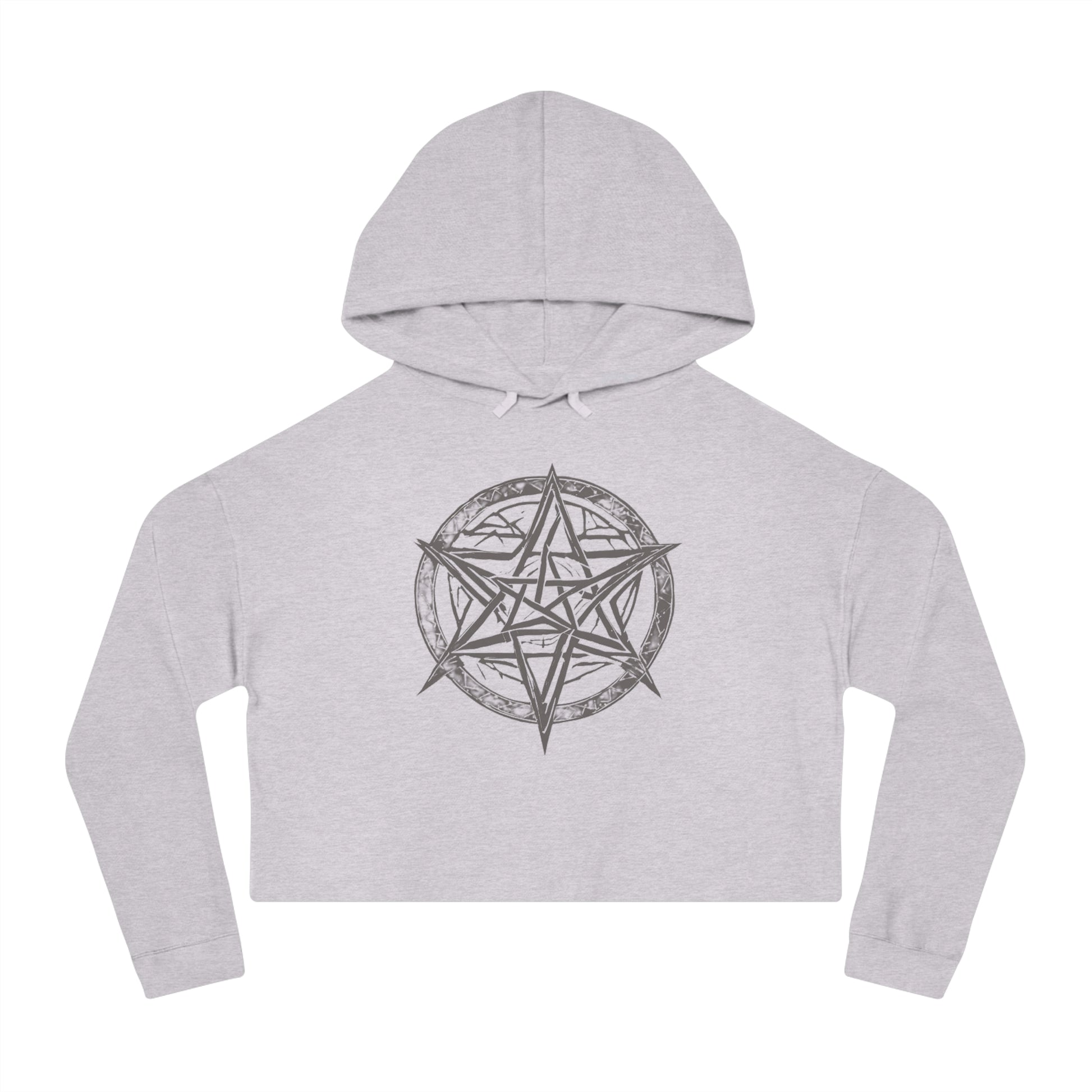 Pentagram Womens Cropped Hooded Sweatshirt