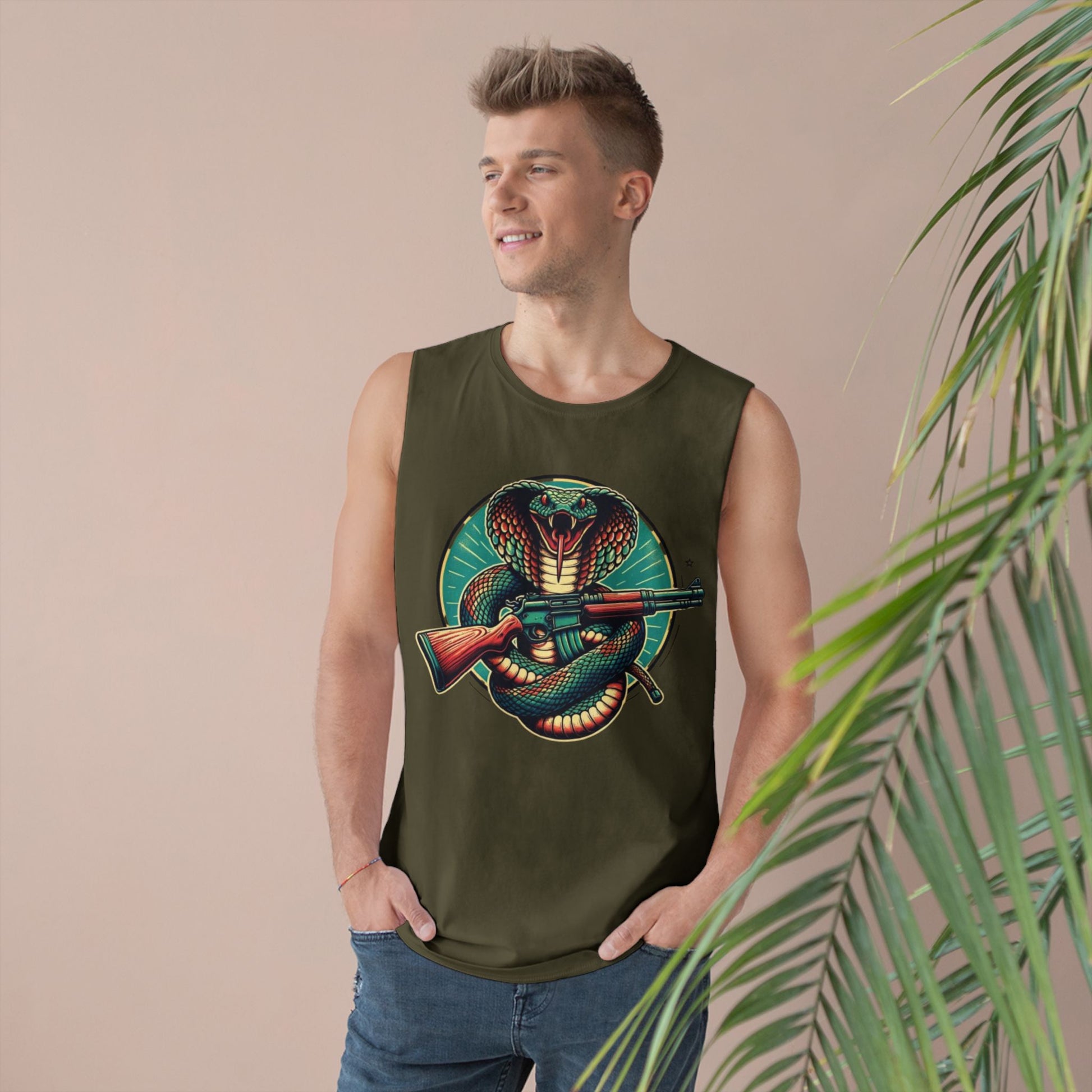 Vintage Cobra with Assault Rifle Graphic Tank Top