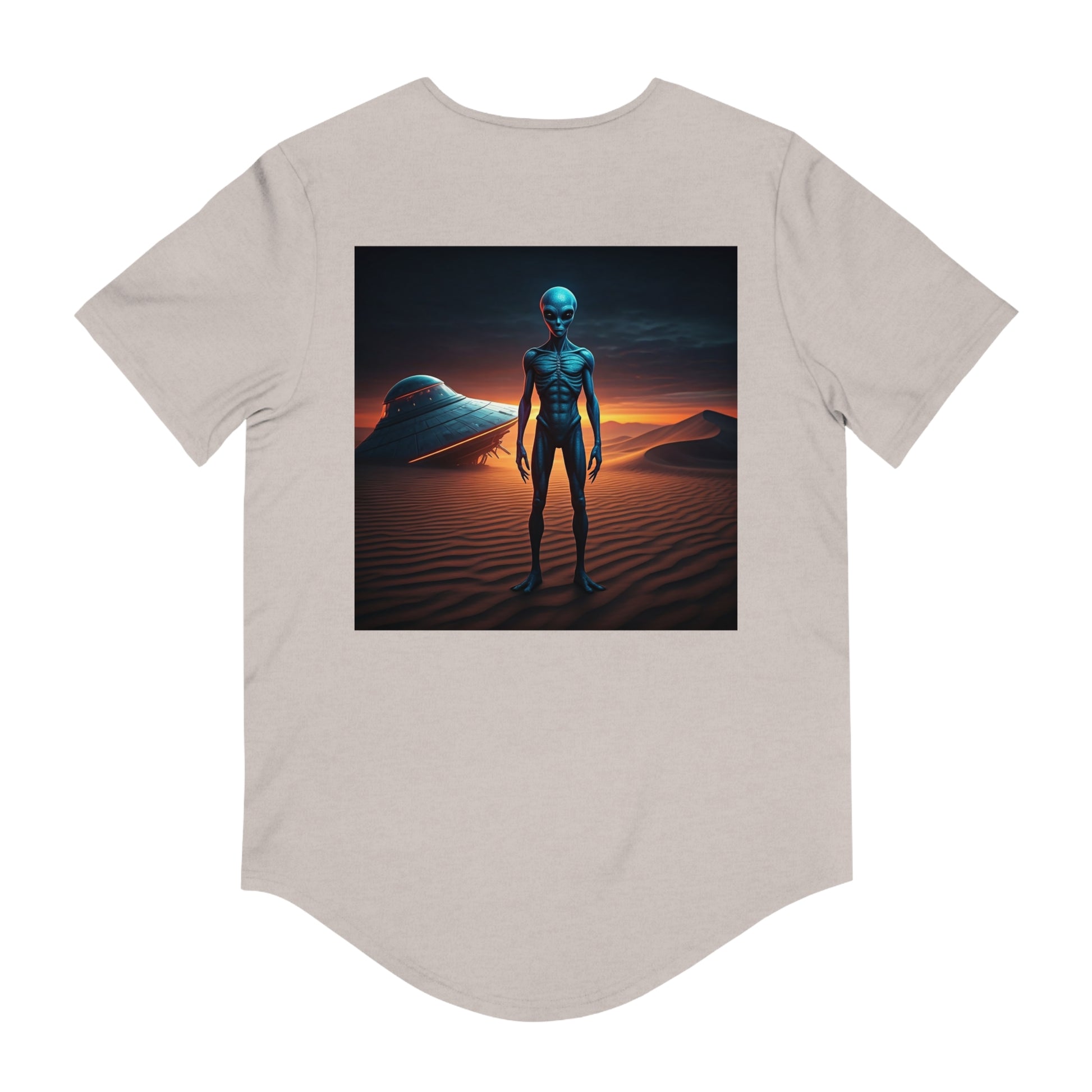 God is UFO Men's Jersey Curved Hem Tee