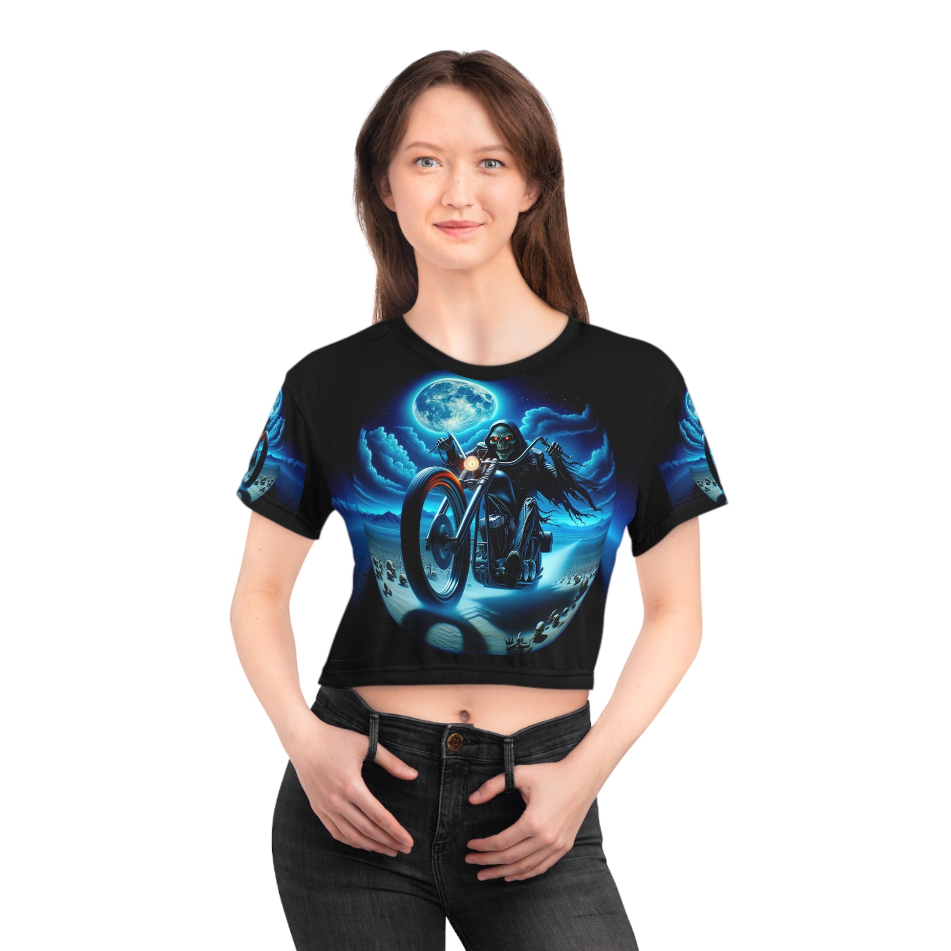 Mad Moon Rider Crop Tee (AOP)