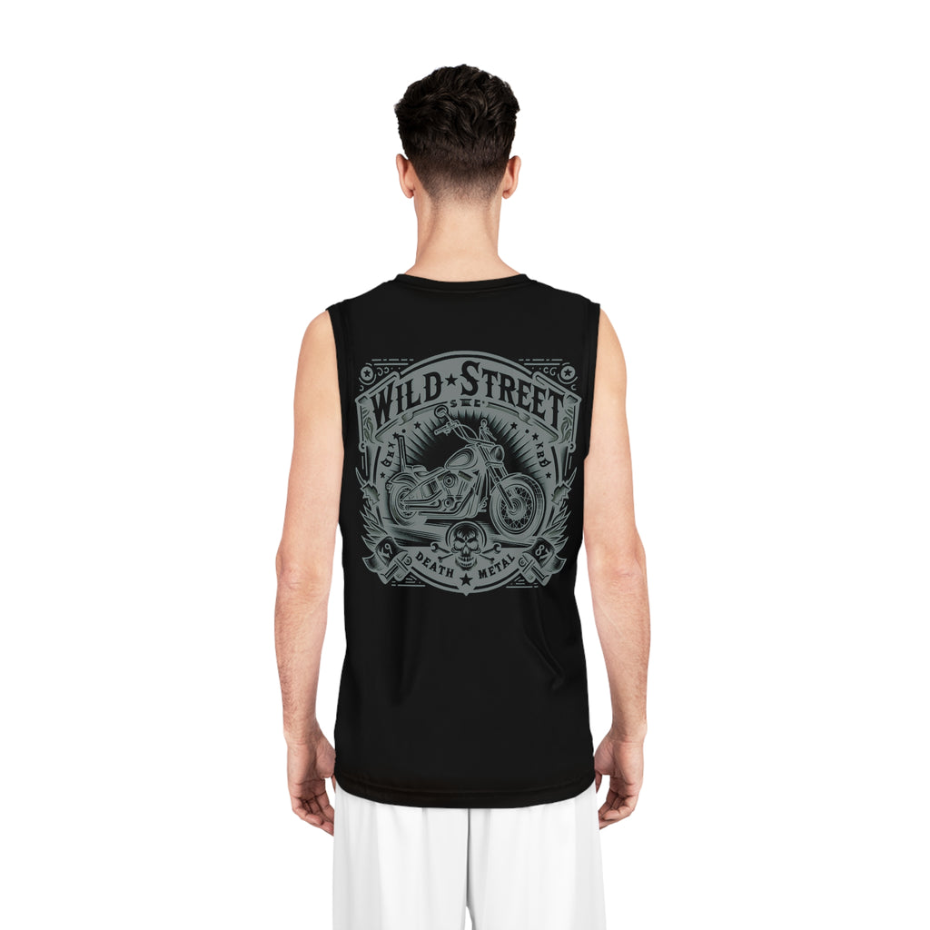 Wild Street Death Metal Biker Basketball Jersey (AOP)