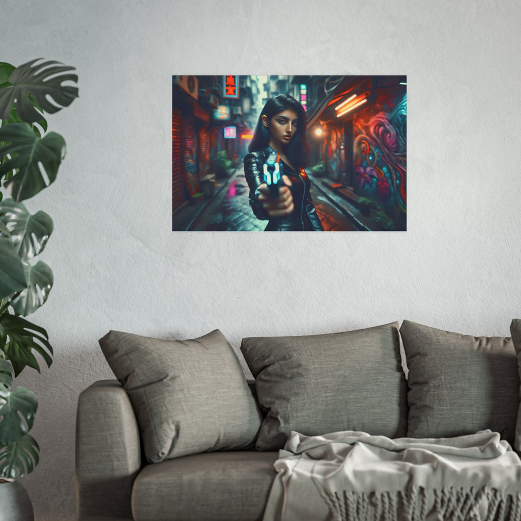 Point Blank and Deadly-Urban Cyberpunk Art Print