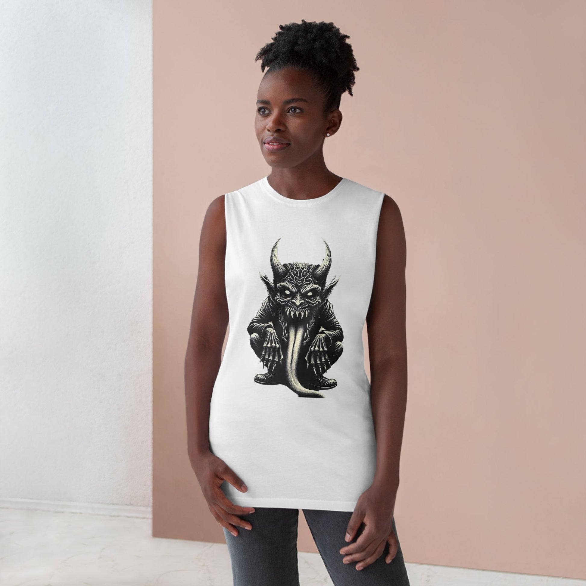 Demon Sleeveless Tee-Unisex Graphic Tank Top featuring Demon Design, Streetwear