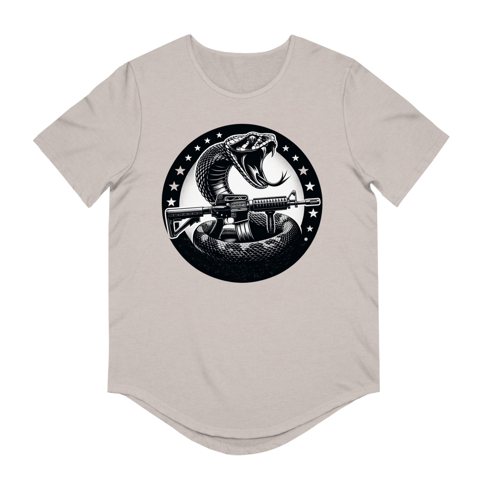 Assault Rifle Snake-Men's Jersey Curved Hem Tee