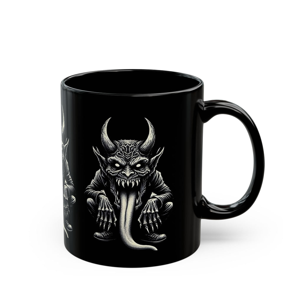 Gothic Demon Mug with Horned Creature Design