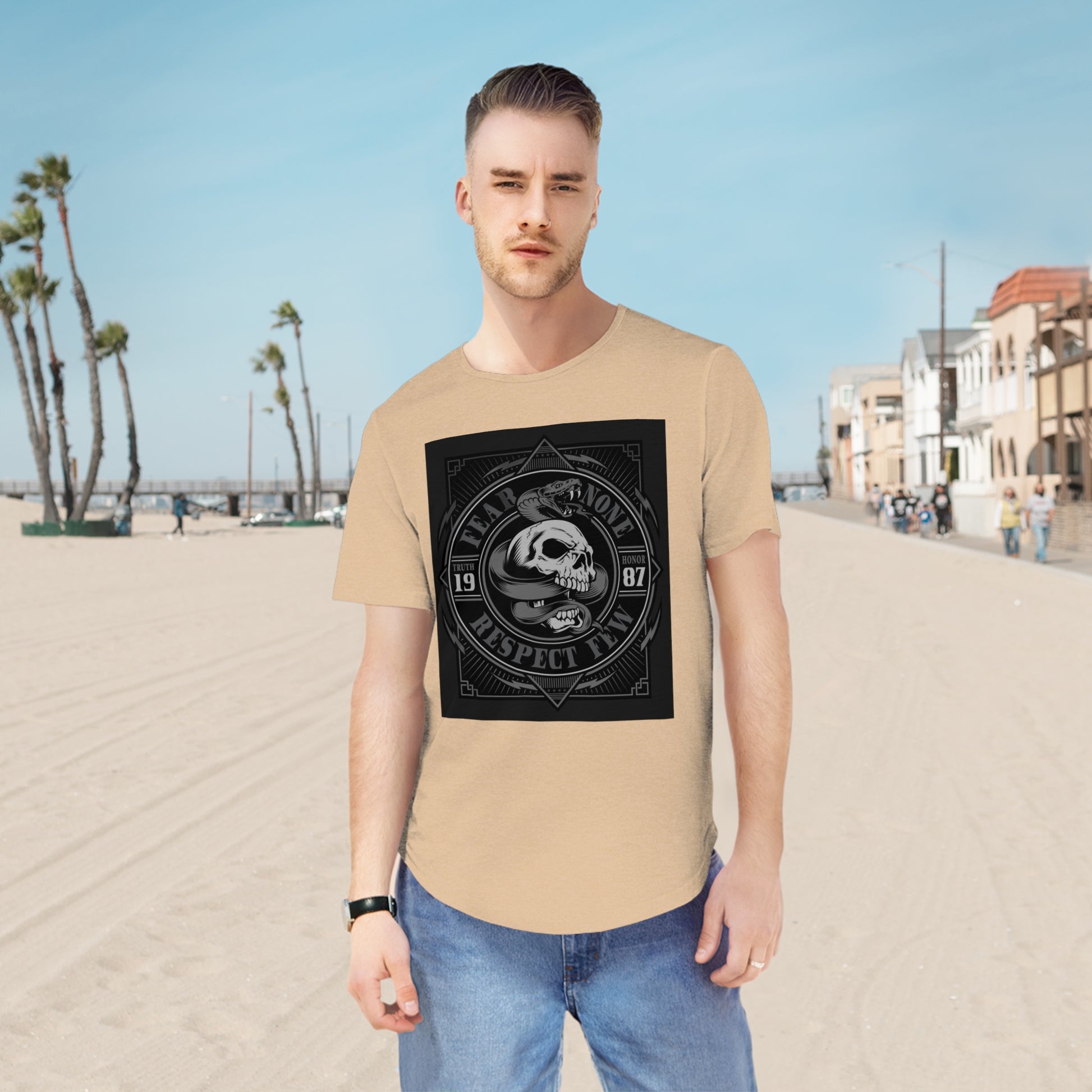 Fear None-Men's Jersey Curved Hem Tee