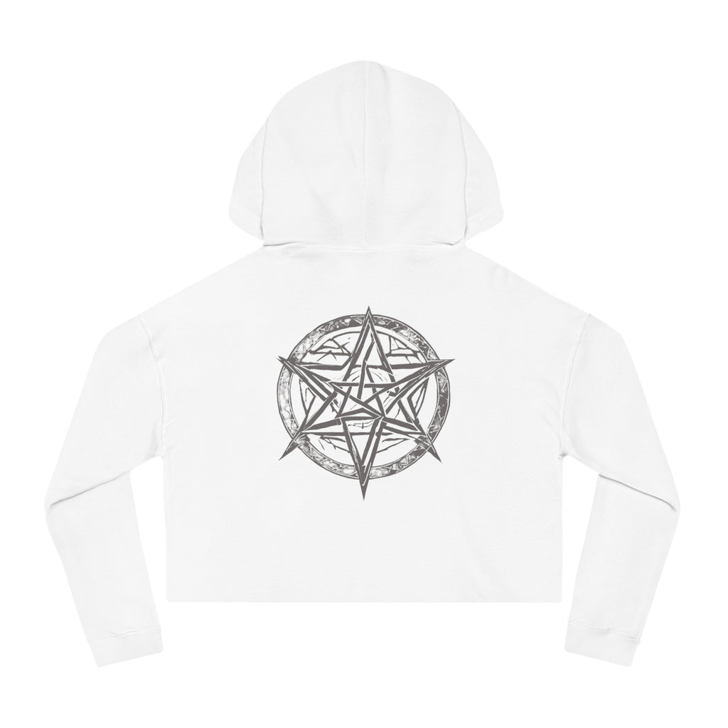 Pentagram Womens Cropped Hooded Sweatshirt