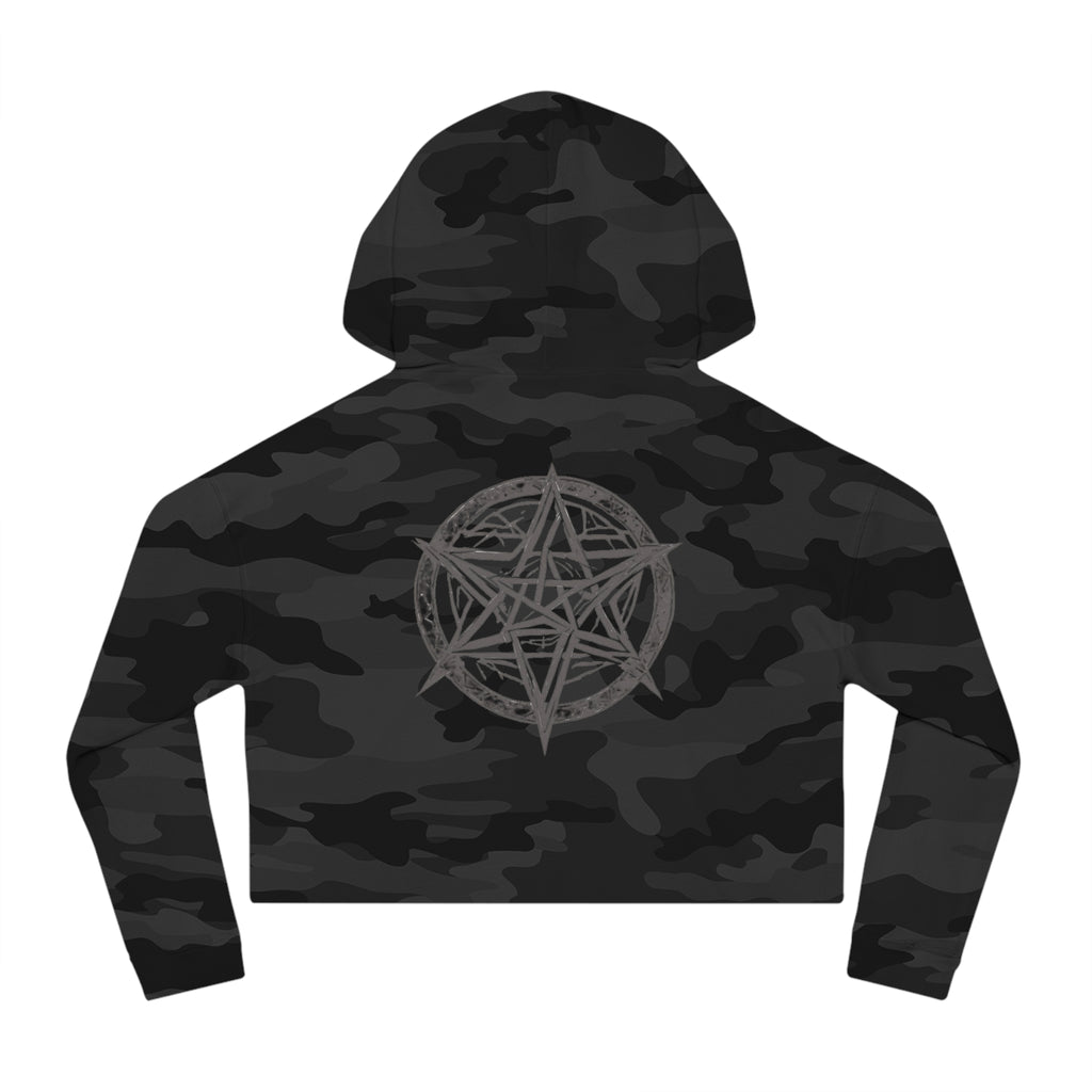 Pentagram Womens Cropped Hooded Sweatshirt