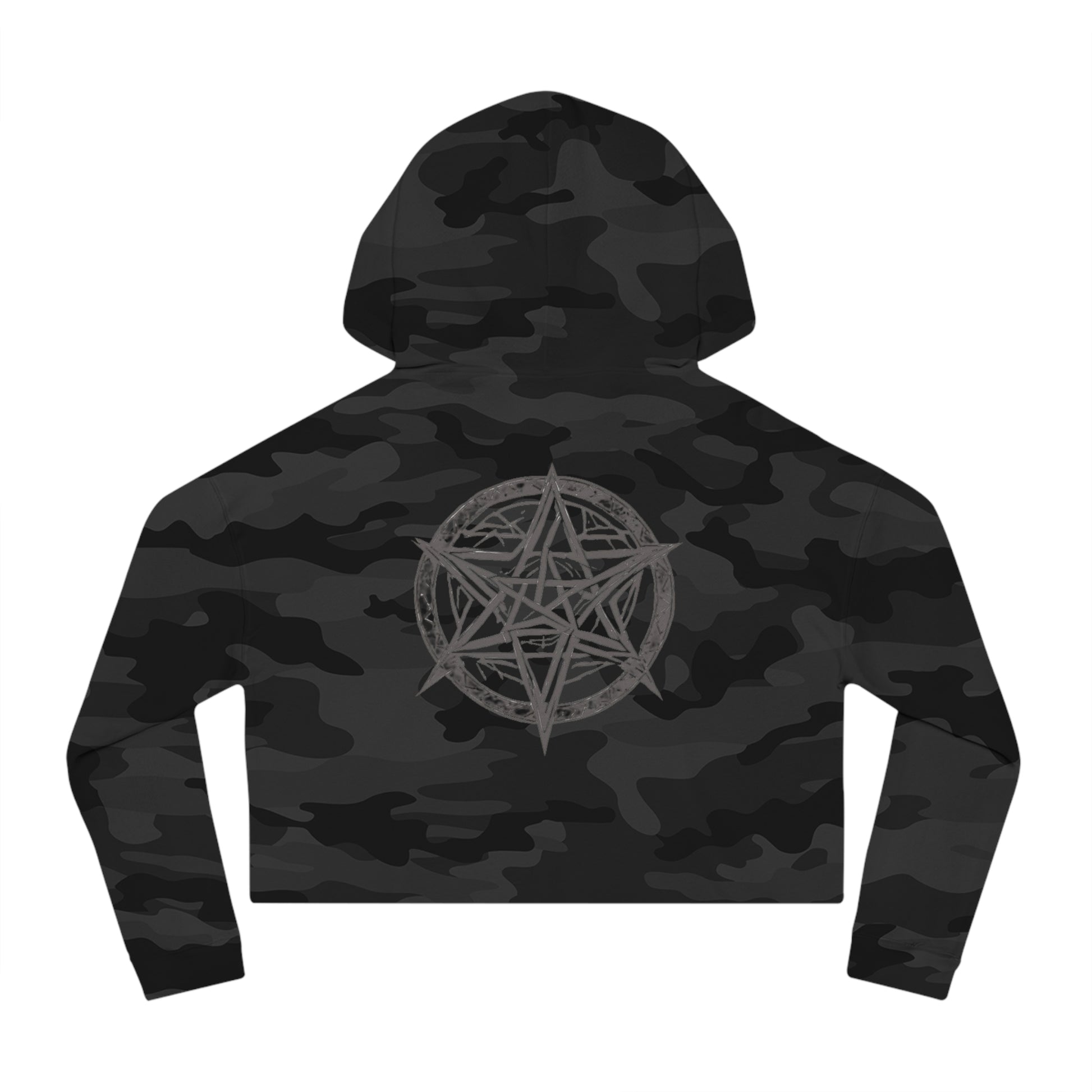 Pentagram Womens Cropped Hooded Sweatshirt
